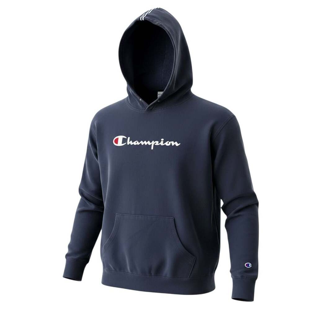 Champion Authentic Athleticwear Logo Hoodie Navy Blue Size L